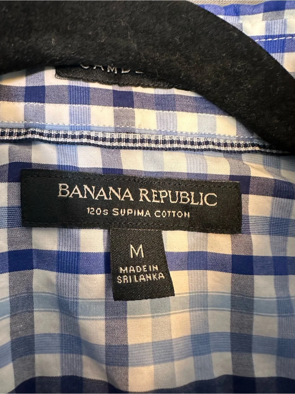 Men’s M Banana Republic‎ Blue and White Plaid Dress Shirt